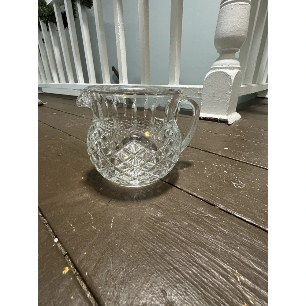 Teleflora 24% Lead Crystal‎ Glass Diamond Band Vertical Cuts 4 5/8